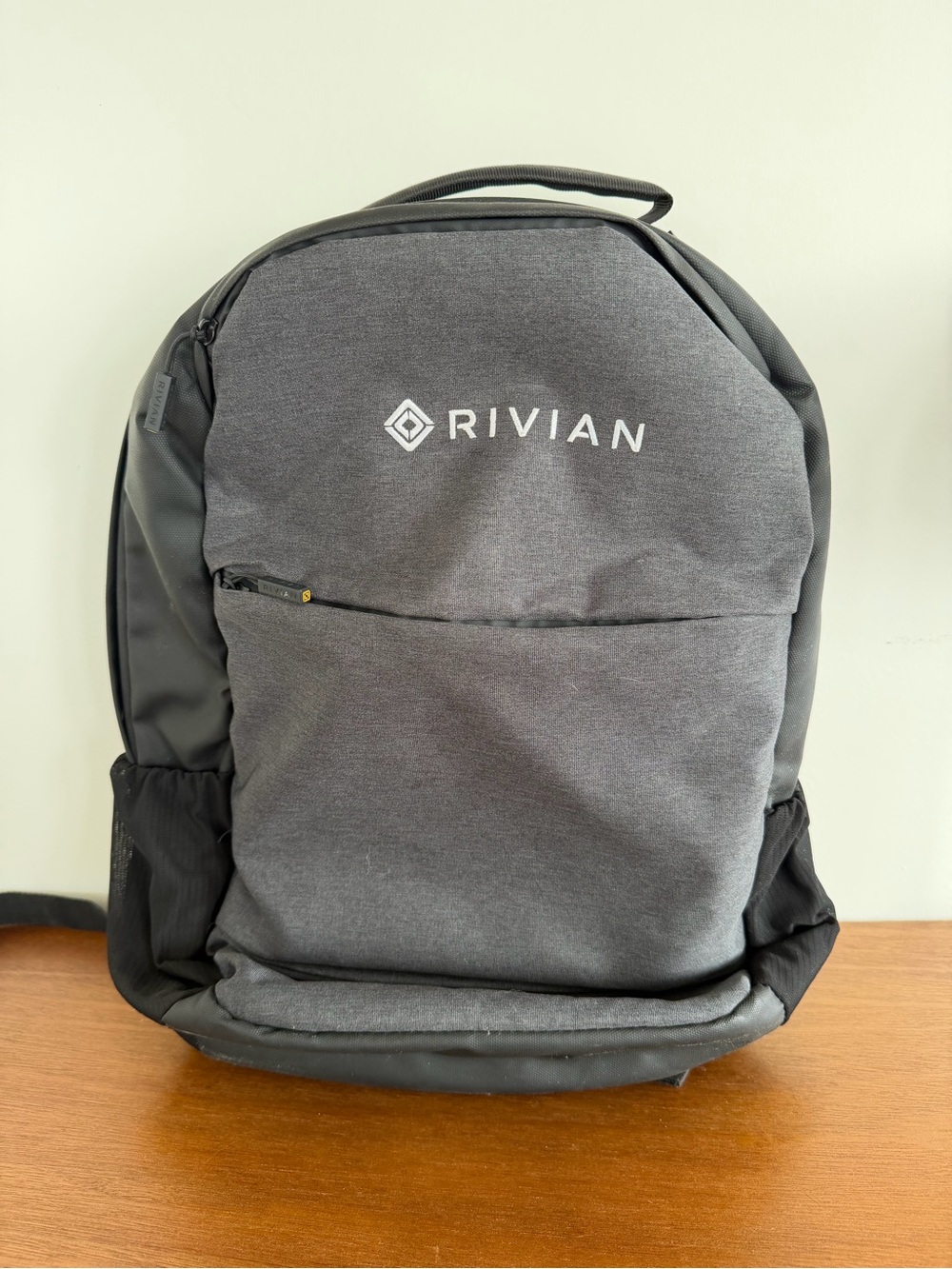 Rivian Employee Backpack Gray Black Laptop Padded Adjustable Straps